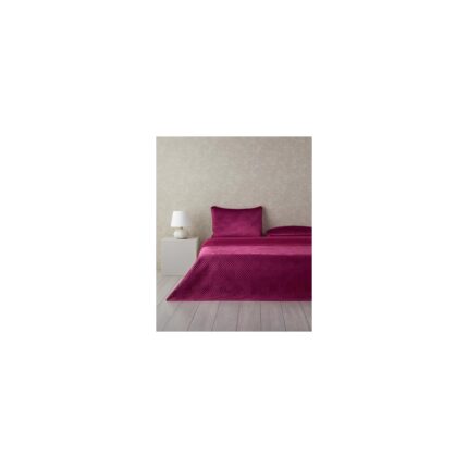 Mena Rise Diamant Kadife Size Yatak Örtüsü Takımı 240X220 cm Fuşya - Görsel 2