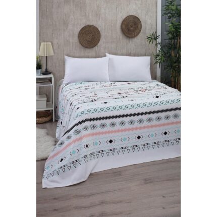 Mena Rise Çarşafı Tek Kişilik Pike Yatak Örtüsü 170 x 230 Beyaz
