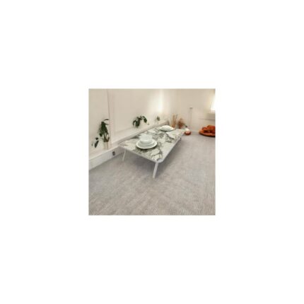 Mena Rise Sofrası Mutfak Sofrası Taşınabilir 60 x 100 cm Balkon Sofra (Beyaz Mermer) - Görsel 2