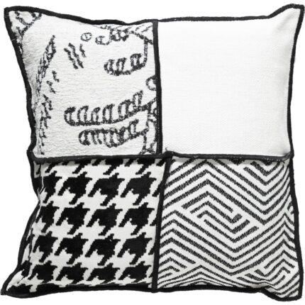 Mena Rise Concept Pam Kırlent Siyah Beyaz 45 x 45 cm