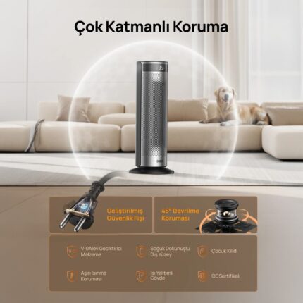 Dreo Solaris 628 Akıllı Elektrikli Isıtıcı – Hızlı Isıtma, Sessiz Çalışma, Enerji Tasarruflu Isı Kontrolü - Görsel 3
