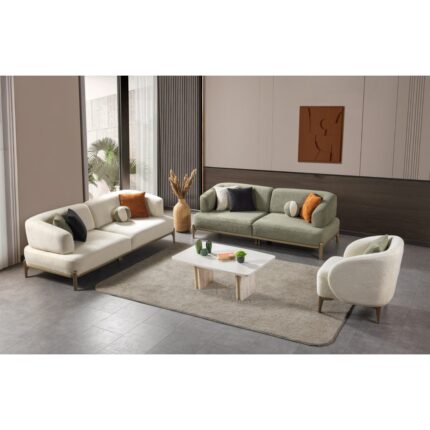 Lucetta Lotus Koltuk Takımı (3+3+1)Yeşil - Görsel 2