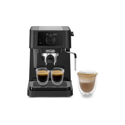Stilosa Ec 230.BK – Geleneksel Espresso Süzgeç Makinesi, Manuel Süt Köpürtücülü Espresso Makinesi, Espresso Tozu, 1 L Su Tankı, Siyah