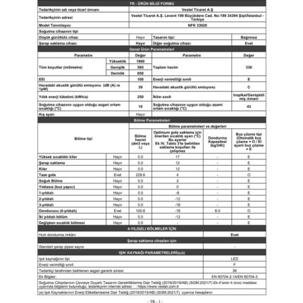 Regal Nfk 33020 330 Lt No Frost Kombi Buzdolabı - Görsel 5