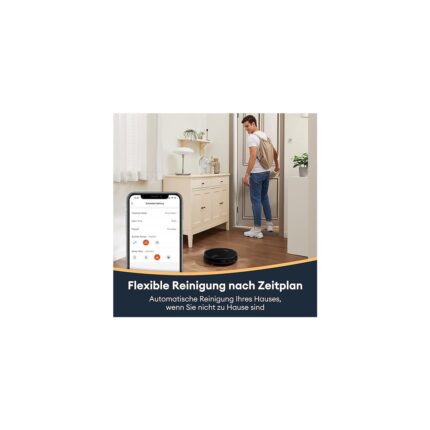 D6S Robot Vacuum Cleaner, Vibration Mopping, 3000PA Strong Suction, Super Slim, App Control, Ideal For Pet Hair, Hard Floors And Carpets - Görsel 5