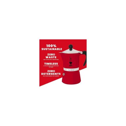 - Rainbow: 3 Cups Ocak Üstü Espresso Pişirici - 130ML - Kırmızı Renk - Alüminyum Gövde - Patentli Güvenlik Valfi - Tüm Ocak Türleri Için Uygundur (Indüksiyon Hariç) - Görsel 5