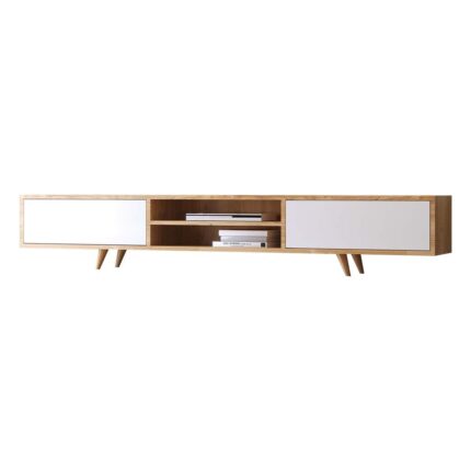 Storish Soft Tv Sehpası Beyaz / Meşe 170 Cm - Görsel 2