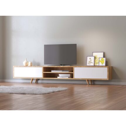 Storish Soft Tv Sehpası Beyaz / Meşe 170 Cm - Görsel 5
