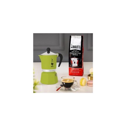 - Rainbow: 6 Cups Ocak Üstü Espresso Pişirici - 250ML - Yeşil Renk - Alüminyum Gövde - Patentli Güvenlik Valfi - Tüm Ocak Türleri Için Uygundur (Indüksiyon Hariç) - Görsel 2