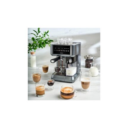 Mycaffe Barista S10 Entegre Süt Hazneli, Espresso, Latte ve Cappuccino Makinesi Galaxy Grey