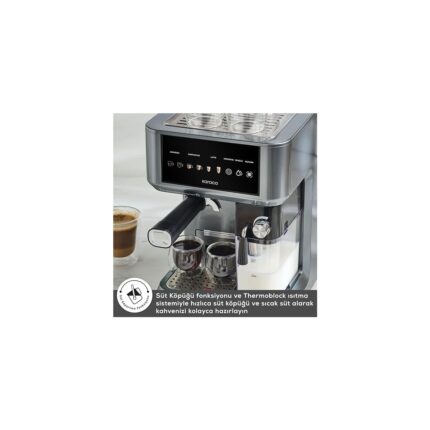 Mycaffe Barista S10 Entegre Süt Hazneli, Espresso, Latte ve Cappuccino Makinesi Galaxy Grey - Görsel 4