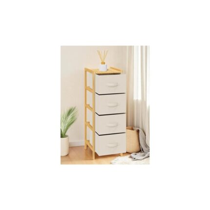 Bambu 4 Çekmeceli Dolap Organizer Çok Amaçlı Düzenleyici Şifonyer DB-0014 - Görsel 4