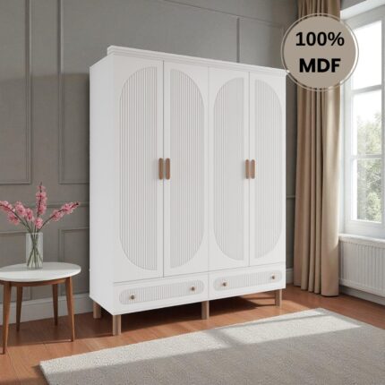 Comiet Sally 4 Kapaklı Çekmeceli Mdf Gardırop - Görsel 2