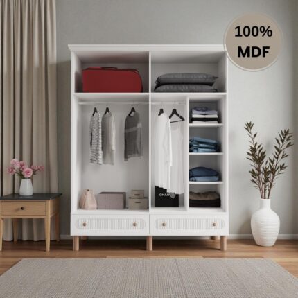 Comiet Sally 4 Kapaklı Çekmeceli Mdf Gardırop - Görsel 3