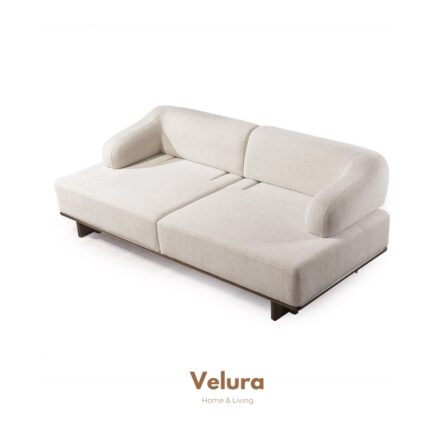 Velura Home & Living Petra Sırt Mekanizmalı Üçlü Kanepe & 3'lü Koltuk - Krem - Görsel 2