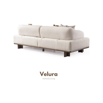 Velura Home & Living Petra Sırt Mekanizmalı Üçlü Kanepe & 3'lü Koltuk - Krem - Görsel 3