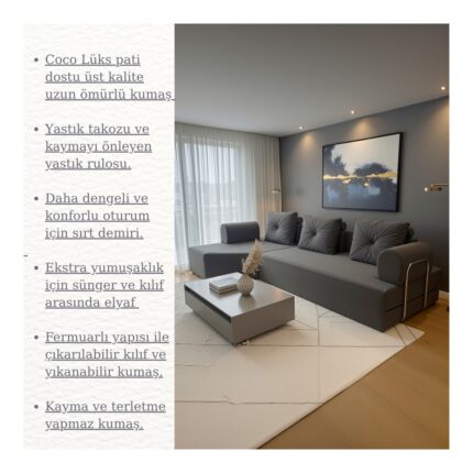 Branna Home Cardano Lüks Köşe Koltuk Salon L Koltuk Takımı Tamamen Sünger Modern Köşe Oturma Grubu - Görsel 2