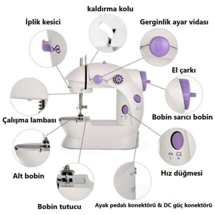 Cenk Xstore Dikiş Makinesi Mini Pedallı Elektrikli - Görsel 4