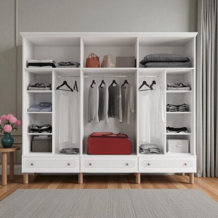 Comiet Sally 6 Kapaklı Aynalı Çekmeceli Mdf Gardırop - Görsel 3