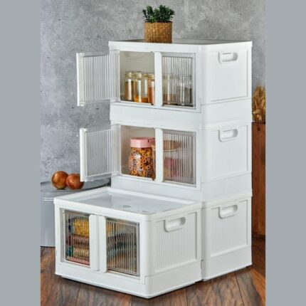 Evyora® Tek Katlı (1 Ünite) Üst Üste Eklenebilir Demonte Mutfak ve Banyo Düzenleyici Raf-Beyaz - Görsel 2