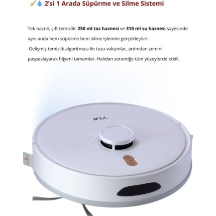 Yui RS16 Pro Max Pet Kit Özellikli Akıllı Robot Vacuum & Mop Süpürge Beyaz (Yuı Türkiye Garantili) - Görsel 2