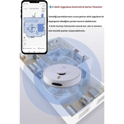 Yui RS16 Pro Max Pet Kit Özellikli Akıllı Robot Vacuum & Mop Süpürge Beyaz (Yuı Türkiye Garantili) - Görsel 3