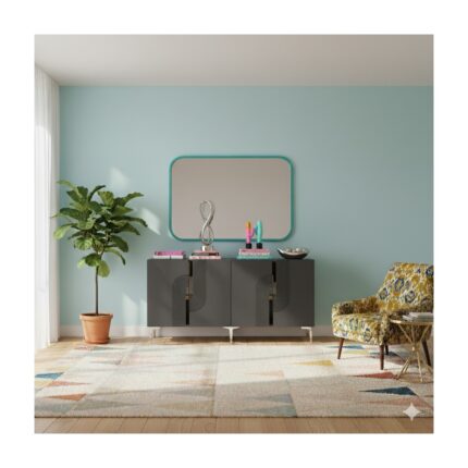 Ceneyra KA1516AS- Meyra Konsol, Tv Sehpası, Çok Amaçlı Dolap 150CM Antrasit-Sılver - Görsel 3