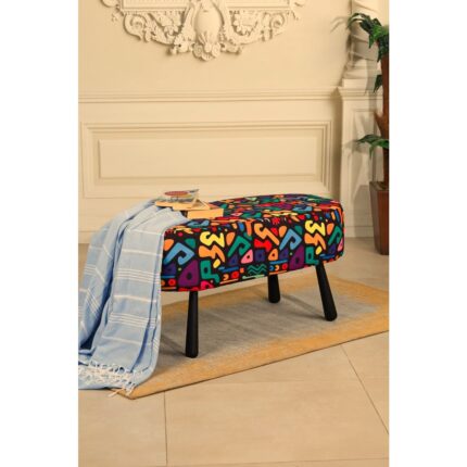 benco dekoratif bench - modern renkli -  gürgen ayaklı -  oval puf - çok amaçlı kullanım - modern bench - Görsel 2