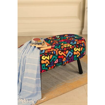 benco dekoratif bench - modern renkli -  gürgen ayaklı -  oval puf - çok amaçlı kullanım - modern bench - Görsel 3