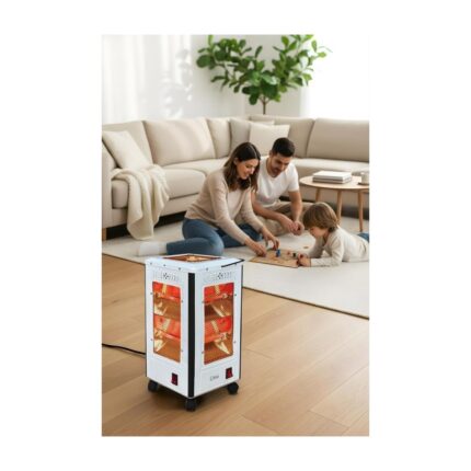 Kiwi KHT-8407 Quartz Isıtıcı 5 Yönlü Isıtma & Enerji Tasarruflu Kuvars Tüp & Taşınabilir Tasarım - Görsel 3