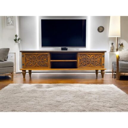 Boz Yapı Dekorasyon Woodshape %100 Doğal Ahşap Tv Ünitesi 119*35*44
