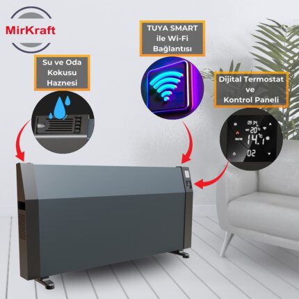 Mirkraft Econ 110 Antrasit Dijital Konvektör Isıtıcı Yüksek Performanslı Isıtma - Görsel 4