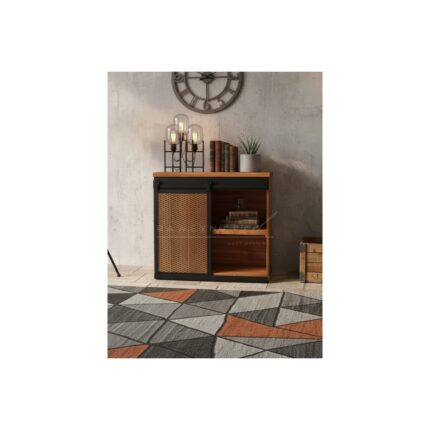Raweyn Genus Doğal Ahşap Sürgülü Konsol 80CM