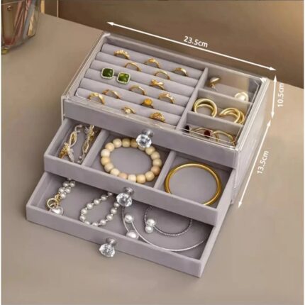 TE Dükkan Buğz House By House Üç Katlı Çekmeceli Takı Kozmetik Organizer - Görsel 5