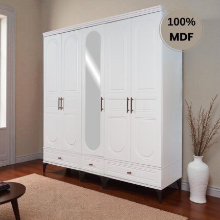Comiet Slope 5 Kapaklı Mdf Ayaklı Tasarım Country Gardırop