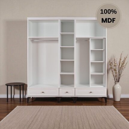 Comiet Slope 5 Kapaklı Mdf Ayaklı Tasarım Country Gardırop - Görsel 4