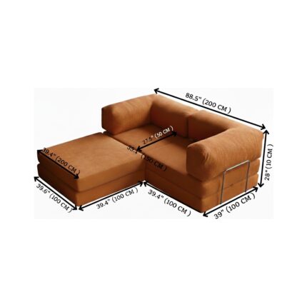 Dechome Yeny Fitilli Kadife | Köşe Koltuk | 200X200 Köşe Takımı | Modüler Köşe Takımı | Yataklı L Koltuk | Fitilli Kadife |  Kılıflar Yıkanabilir - Görsel 4