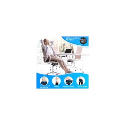Mena Rise Ortopedik Visco Oturma – Coccyx Destekli Hemoroid ve Basur Yastığı | Elastik Oturma Simidi, Siyah, Boy - Görsel 3
