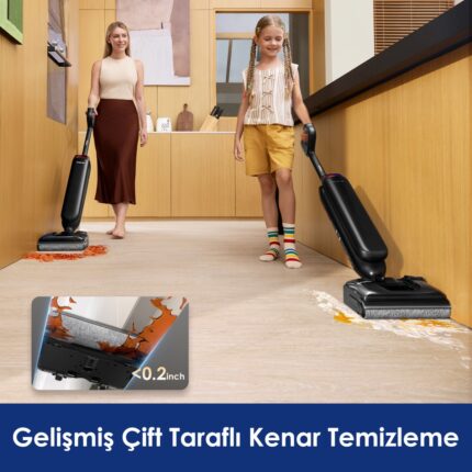 Tineco Floor One S9 Artist Neo Kablosuz Akıllı Islak Kuru Süpürge, Zemin Temizleyici Paspas, 22KPA Güçlü Emiş, iloop Akıllı Emiş, Hyperstretch 180° Yatırılabilir Tasarım - Görsel 4