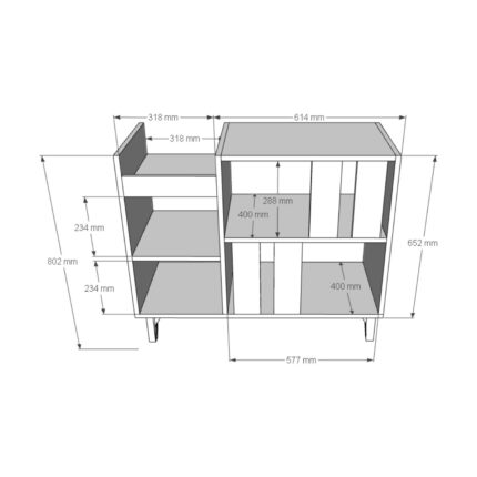 Lemvora Home Dekoratif Büyük Pikap Dolabı | %100 Mdf - Görsel 5