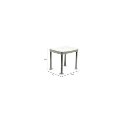 Mena Rise M-KV33-01 Okaliptus Tabure, Maks. 100 kg Kapasite, 37 x 34 x 30 Cm, Beyaz - Görsel 2