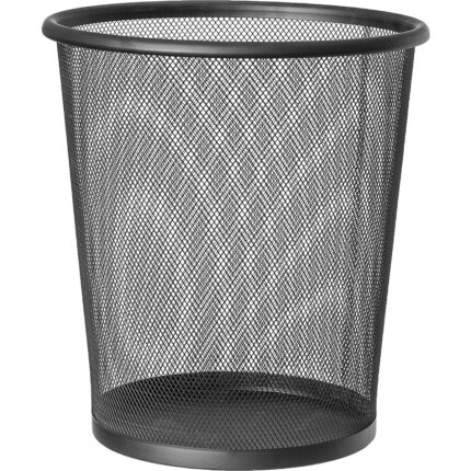 Mena Rise Mesh | 699768 | Kağıt Sepeti File Çöp Kovası Siyah Ofis | Çelik, Siyah | 12 L Kapasite | 26,5 x 29,5 cm