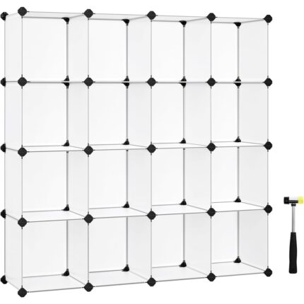 Mena Rise Ayakkabı Rafı 15 Küp, Plastik Raf, 153 x 31 x 153 Cm, Beyaz LPC44L