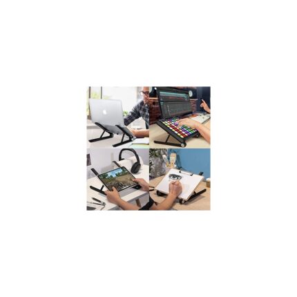 Mena Rise X1 Laptop Sehpası, Katlanabilir, Tablet Sehpası, Alaşım, Sınıf Çalışması, Iyileştirme, Isı Dağılımı, iPad ve 10-15,6 Inç Olan Tüm Cihazlar ile Uyumlu. Beyaz - Görsel 2