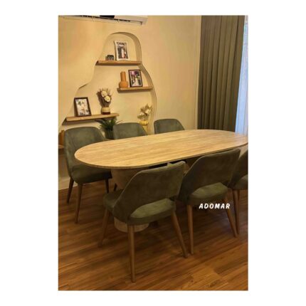 Adomar Marble Kum Saati Yemek Masası