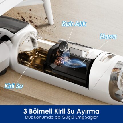 Tineco Floor One S6 Stretch Pro Kablosuz Akıllı Islak Kuru Süpürge, Zemin Temizleyici Paspas, 20KPA Güçlü Emiş, Hyperstretch 180° Yatırılabilir Tasarım, iloop Akıllı Emiş - Görsel 3