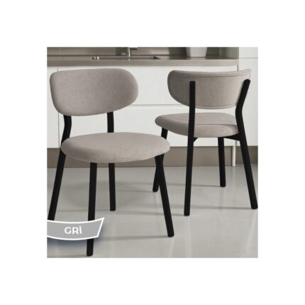 Canisa Axton Serisi Sabit Mdf 90X168 Siyah Mermer Desen Mutfak Masa Takımı 6 Sandalye - Görsel 3