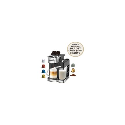 Omnex Ox-Pro2 Espresso Kahve Makinesi 20 Bar Kapsül & Öğütülmüş Kahve, Süt Köpürtücü Latte Cappuccino