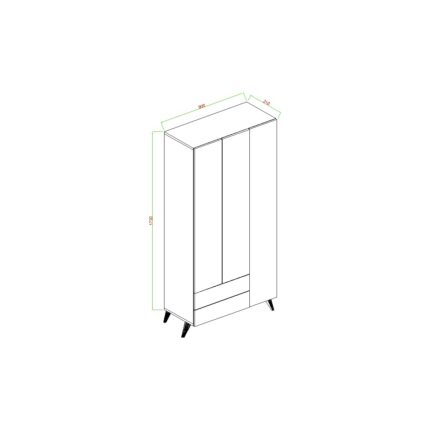 Aymobsan Mavera 3  Kapaklı 2 Çekmeceli Gardrop, Atlantik Çam, 90 cm - Görsel 4
