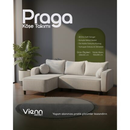 Vienn Praga Yataklı L Köşe